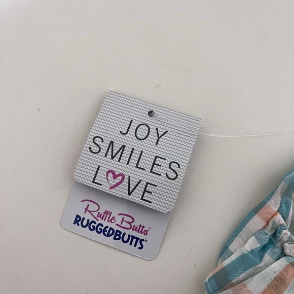 RuffleButts Presley Plaid Ruffled Bloomers Diaper Cover Girls Size 6-12 Months - Picture 7 of 10